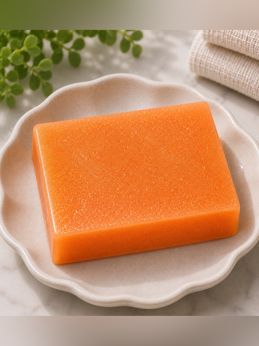 Citrus Jasmine soap shimmer handmade 3x2in 8oz oatmeal based soap